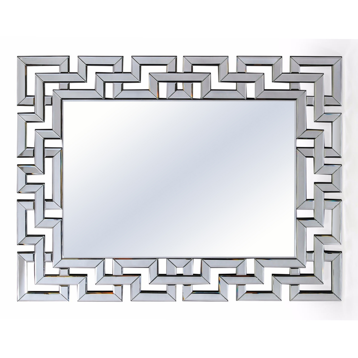 Large Rectangular Grecian Key Venetian Wall Mirror 120cm x 80cm - Image 3