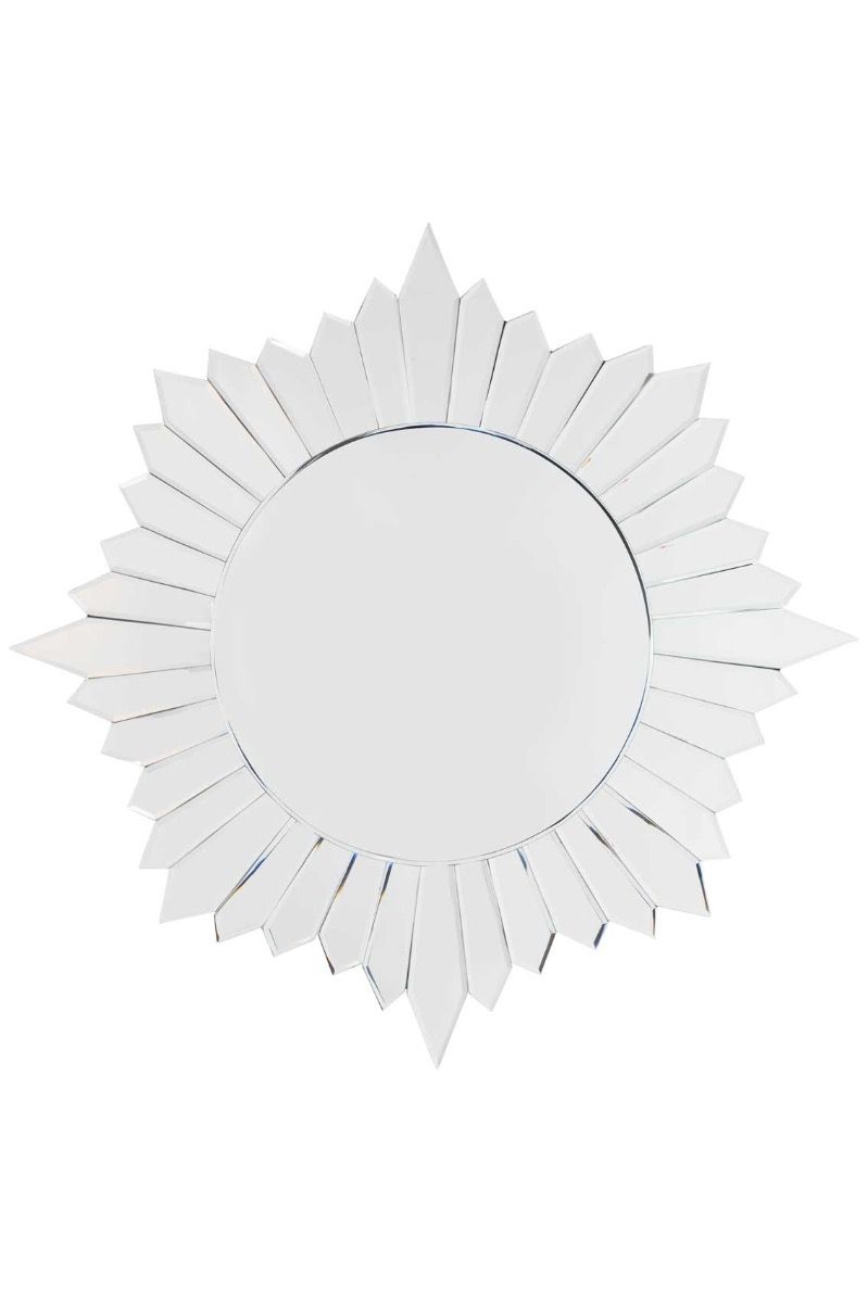 Sunburst All Glass Modern Design Round Mirror 80cm x 80cm - Image 5