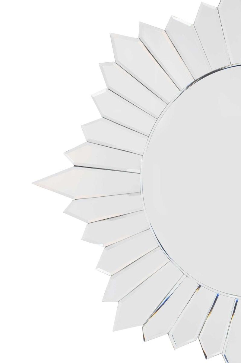Sunburst All Glass Modern Design Round Mirror 80cm x 80cm - Image 4