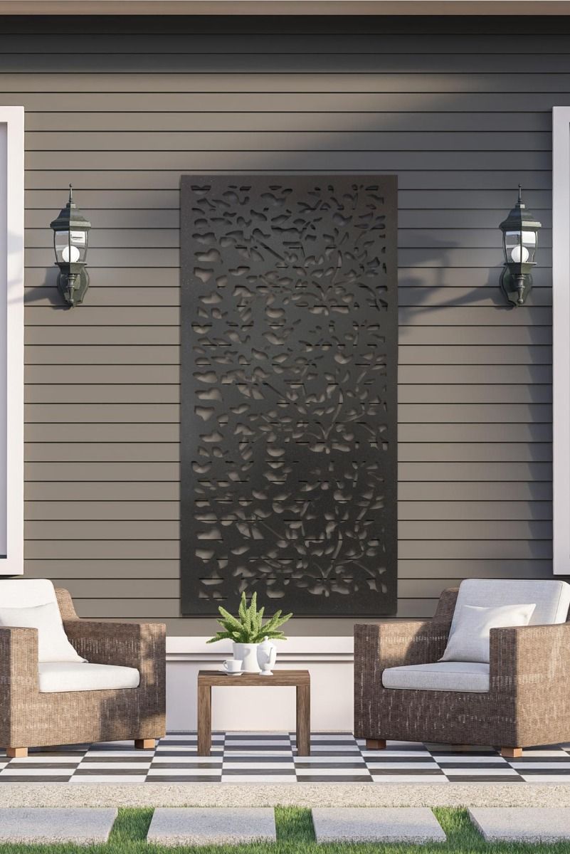 Extra Large Metal Leaf Design Decorative Garden Screen 180cm x 90cm