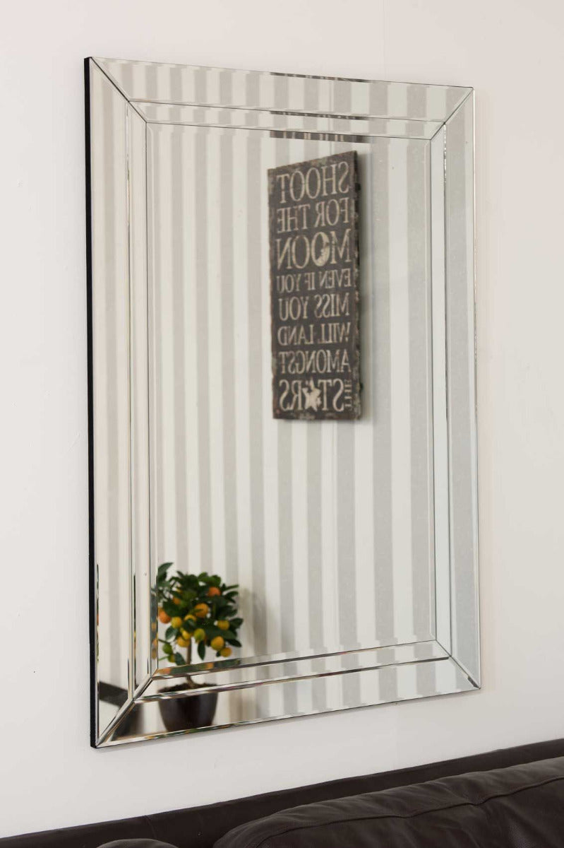 All Glass Large Wall Mirror 100cm x 70cm - Image 5