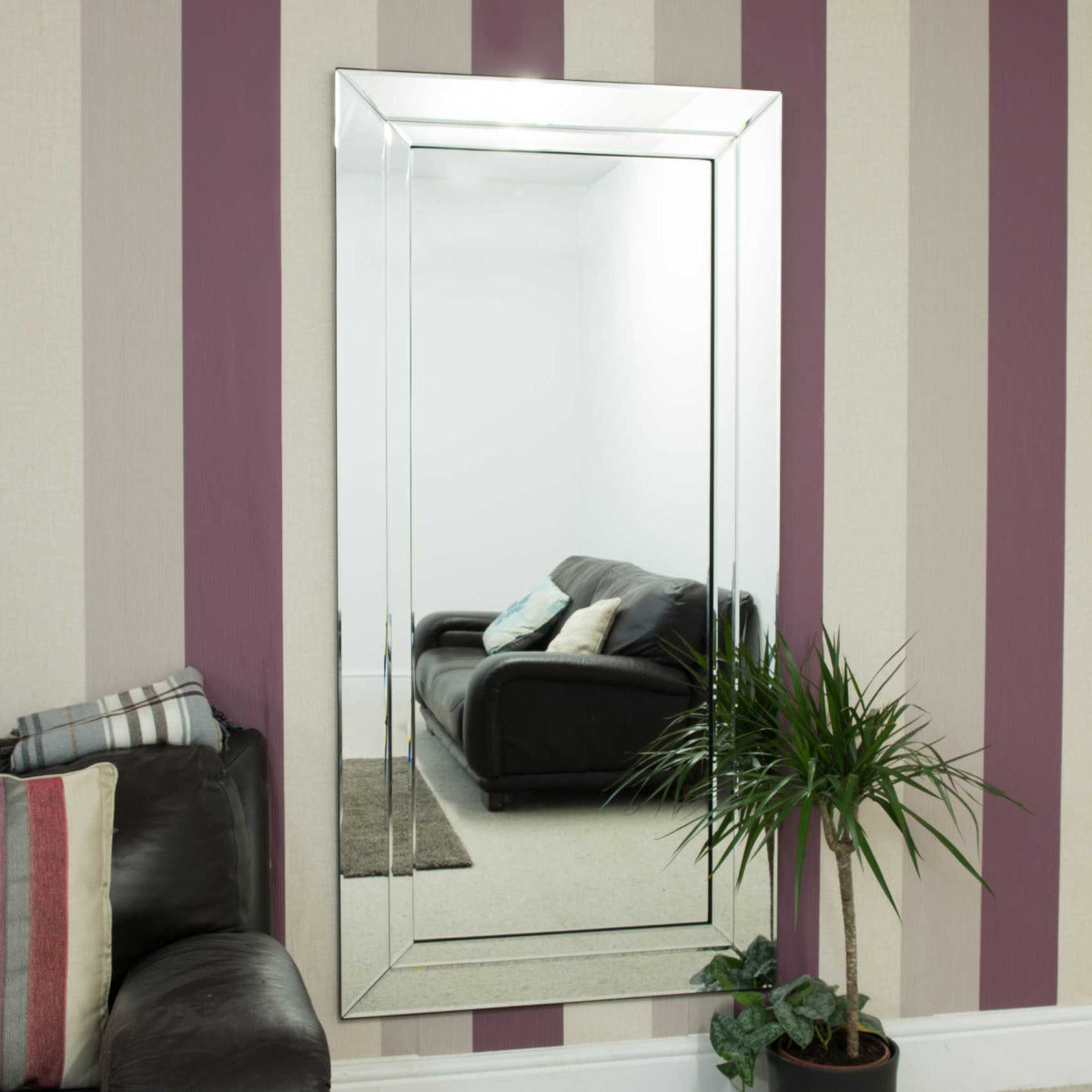 All Glass Full Length Leaner Wall Mirror – 174cm x 85cm