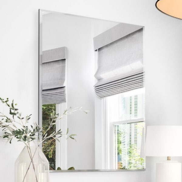 FRAMELESS ALL GLASS Single Bevelled Venetian Wall Mirror – 90cm x 60cm